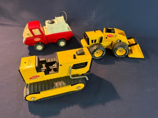 TONKA T.6 TRENCHER LOADER BULL DOZER, 1970'S-NOTE MISSING IMPLEMENTS,
