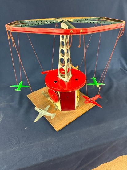 KELMAR'S POW'R HOUSE CARNIVAL TOY, "AIRPLANE WHIRL", 18" TALL X APPRX. 16-1/5" ACROSS