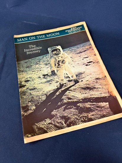 LOT OF FIRST MAN ON THE MOON-APOLLO 11, (1969) NEWSPAPERS; CHICAGO TRIBUNE