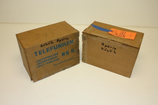 Vintage Pair of Telefunken RS 5 Loud Speakers in Box