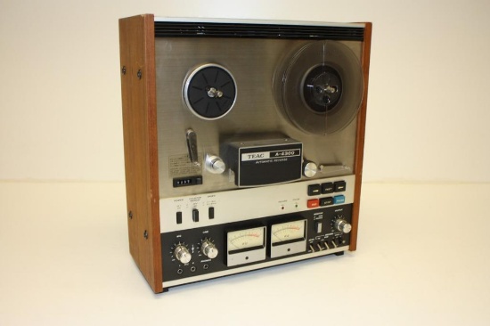 Vintage 7" Teac A-4300 Reel-to-reel Tape Player W/ Dust Cover