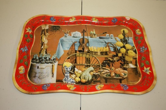 Vintage Coca-Cola Harvest Metal Serving Tray 13.5x18.5"
