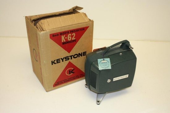 Vintage 8mm Movie Projector Keystone K-62 W/ Original Box