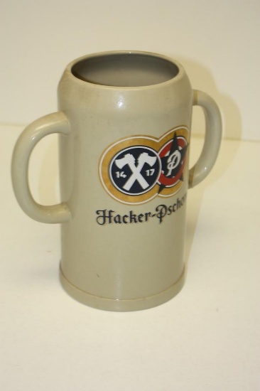 Large 12" Hacker-Pschorr 2 Handle Ceramic Beer Stein 6" Diameter 12" Tall