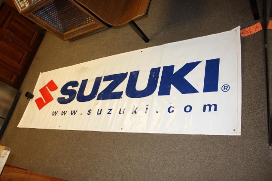 Large Suzuki Motorcycles Advertizing Banner Vinyl Sign 35x114"