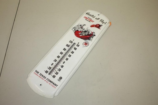 Hatful of Pep! Texaco Fire Chief Advertising Thermometer 17"