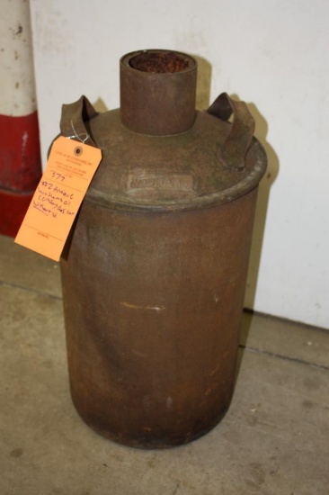 (2) Antique 10gal Milwaukee Wadhams Oil Company Gas Can No Lid