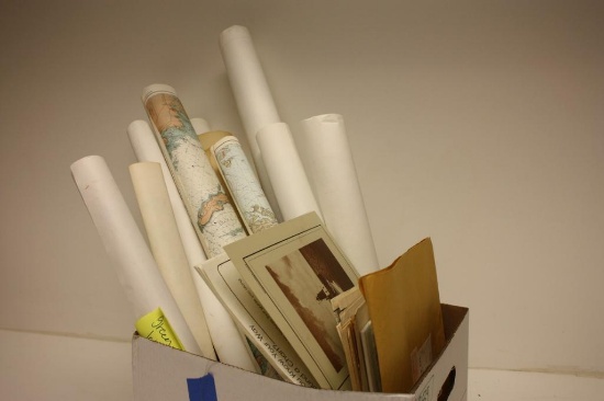 Large Lot of Assorted Vintage Nautical Maps, Charts, and Arial Maps + More