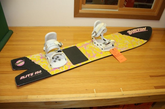 Vintage 1980's Burton Elite 150 Snowboard W/Spice Bindings