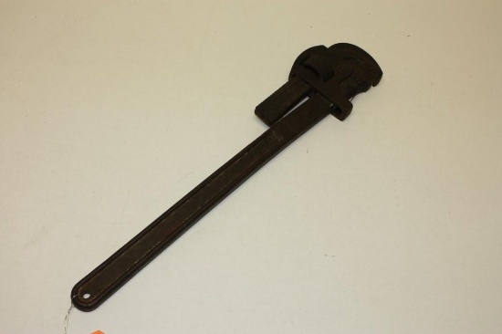 LARGE ANTIQUE PIPE WRENCH, 22"T