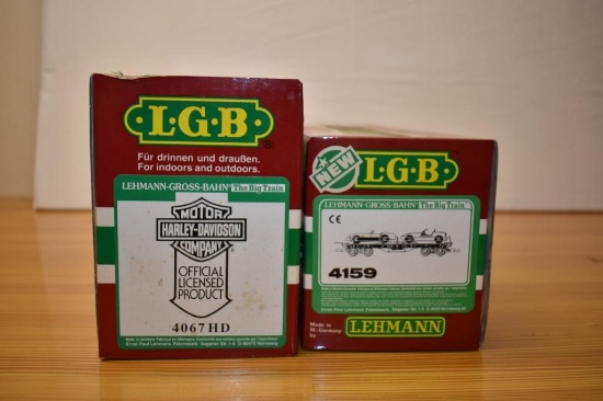 (2) Lehmann LGB G scale model train box cars;