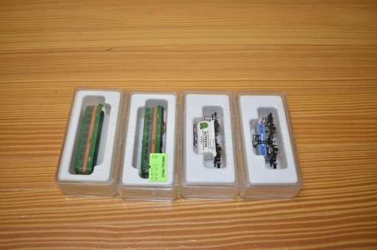 (4) Marklin Mini-club train cars- no numbers.