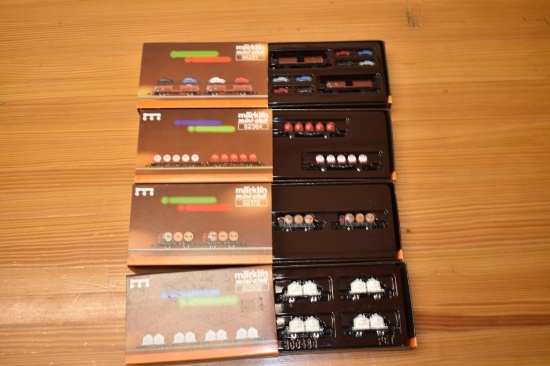 (4) Marklin Mini-club train cars; 86221,