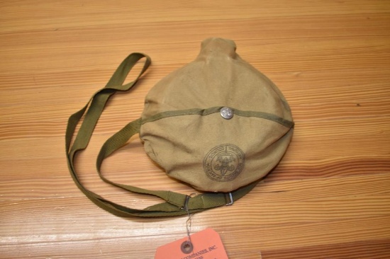 Vintage canteen Boy Scouts and team villager cushion