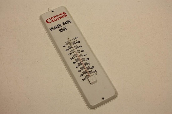 Curlee Clothes Advertising Thermometer, measures 12 x 3.5 inches