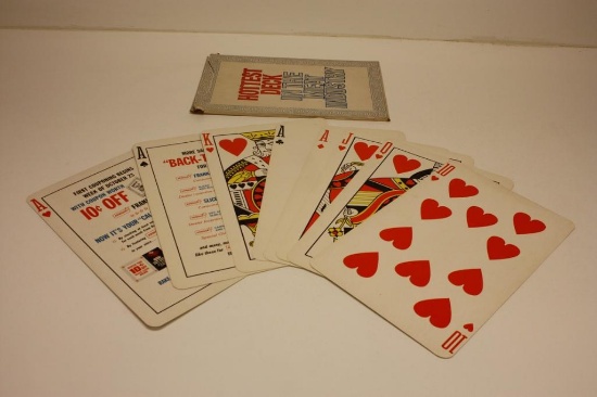 Giant Armour's Aces Playing Cards, 1964, Hottest Deck in Meat Industry, measures 17 x 12 inches