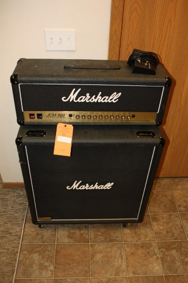 VINTAGE MARSHALL JCM 900 GUITAR HEAD WITH 1960 BC 4 X 12 BOTTOM