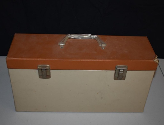 Double 45 container and assorted 45 RPM records