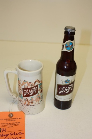Vintage Schlitz Beer Stein and Bottle Flashlight - 1950s