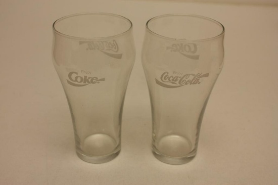 Pair Coke Coca-cola glasses