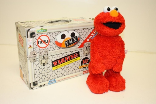 10th Anniversary Tickle Me Elmo Fisher Price Toy in box, Sesame Street