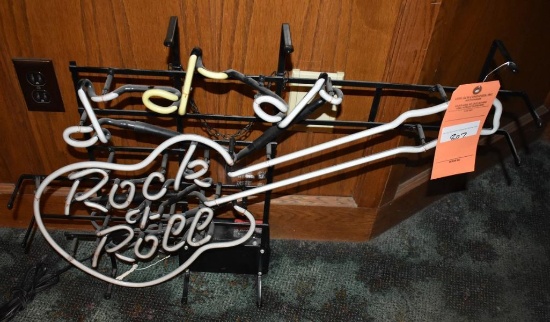 Neon sign Rock and Roll, measures 24 x 32 inches, 1980s