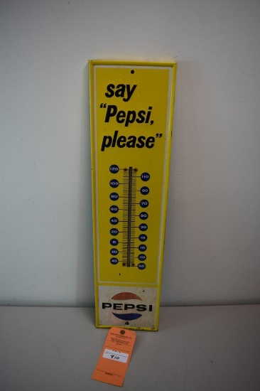 Say Pepsi Please Vintage Adertising Thermometer, measures 28 x 7 inches