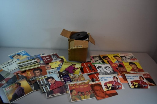 Misc 45 records and sleeves, Elvis, Del Vikings and more, picture sleeves