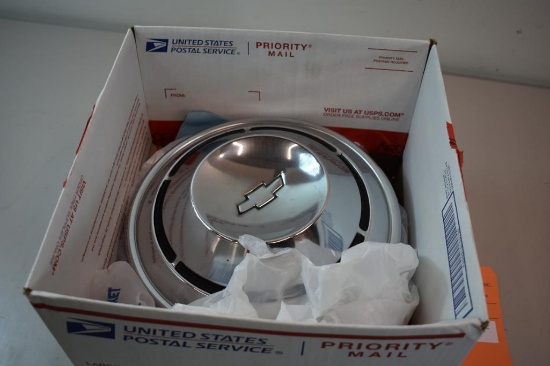 Chevrolet Dog Dish Hubcaps 1964 1965 1966, 1967 may be NOS or repro (quan 4)