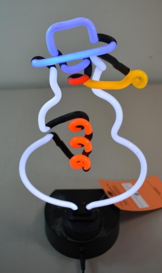Snowman Neon Sculpture, works, with power supply
