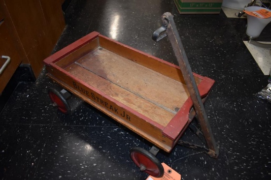 Antique Bluestreak Jr Wood Wagon