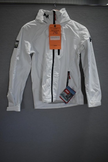 HELLY HANSEN WOMENS CREW HOODED JACKET, WHITE, XS