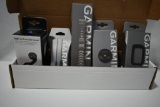 ASSORTED GARMIN ACCESSORIES; CANINE REMOTE, CHARGING CABLE, OUTFRONT BIKE MOUNT, ETC.