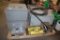 (1) SKID WITH CONTENTS: SIEMENS 300 AMP BREAKER, NEW, (2) CONTROL BOXES