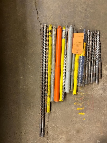 LOT OF 12 SPLINE CONCRETE HAMMER DRILL BITS,