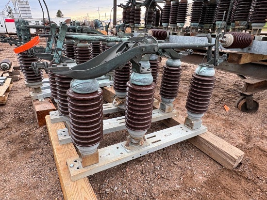 (3) Single Phase Elements of a 34.5 KV Load Brake Group Operated Switch