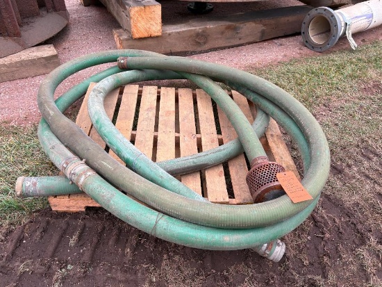 SKID WITH 4" SUMP PUMP HOSE, SUCTION AND DISCHARGE