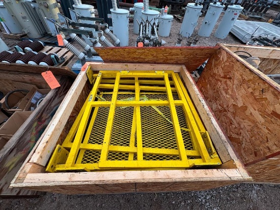 CRATE OF YELLOW SAFETY GATES