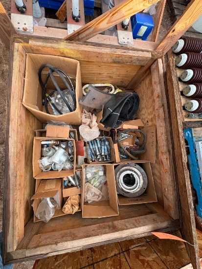 LOT WITH MISC FITTINGS, BOLTS, HOSE, ETC