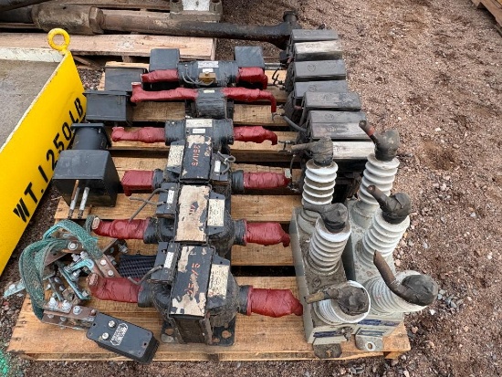 SKID WITH MISC WESTINGHOUSE R 7.5 TRANSFORMERS,