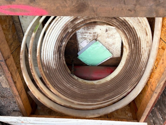 SKID BOX WITH MISC PLASTIC AND PLASTIC STRIP