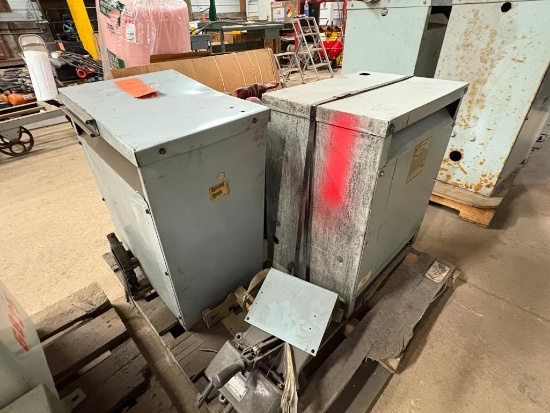 (2) TRANSFORMERS, CUTLER HAMMER DRY DISTRIBUTION TYPE,