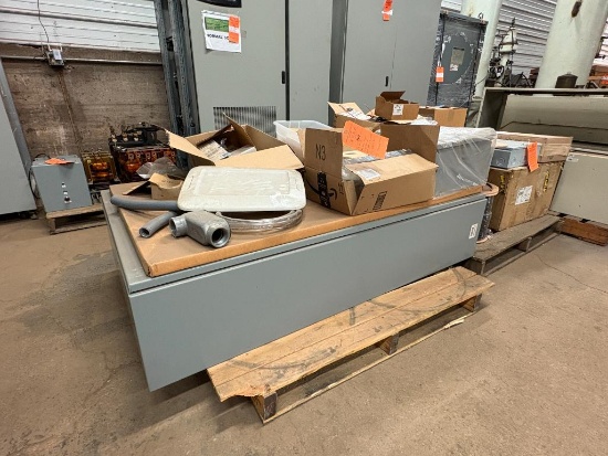 (1) SKID WITH SAGINAW CONTROL CONTROL BOX WITH MISC