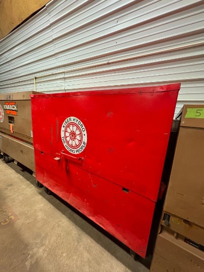 RED JOB BOX, 30 1/2"D X 60 1/2"W X 55"H
