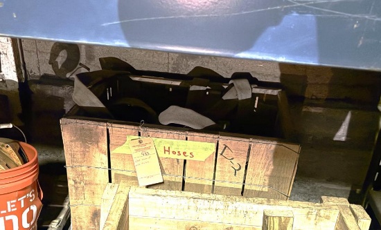WOOD CRATE OF MISC FIRE HOSE