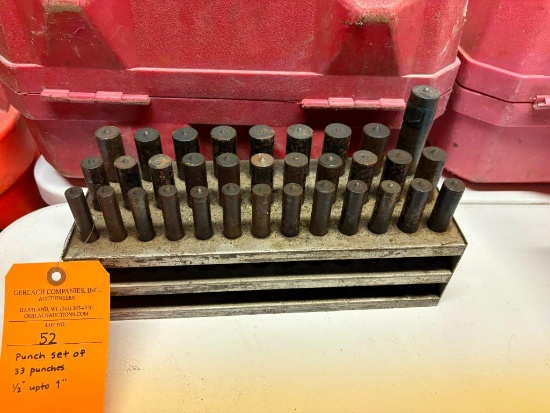 PUNCH SET OF 33 PUNCHES 1/2" TO 1"