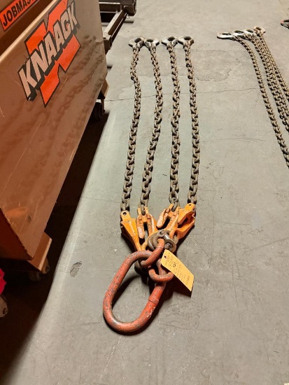 BRANCHES 7' BRIDLED PICKING CHAINS, 4 PART 6" ADJUSTABLE, GRADE 80, S/N 127131, CM HOOKS