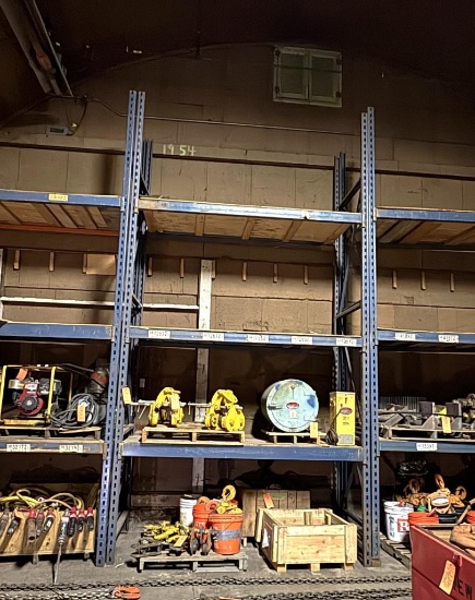 (1) SECTION OF PALLET RACK, APPROX 8'W X 42"D X 17'H W/ (3) SHELVES WITH
