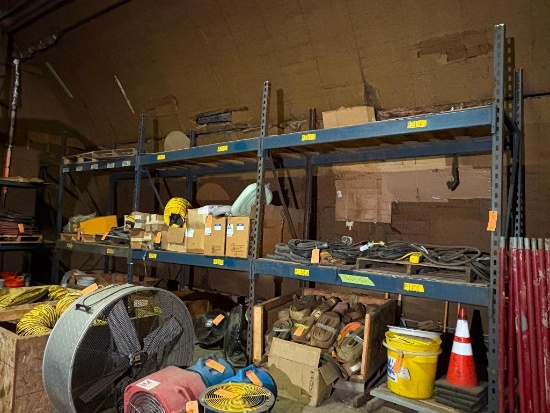 (3) SECTIONS OF PALLET RACKING EACH SECTION APPROX 8'W X 42"D X 11'H, SLIP