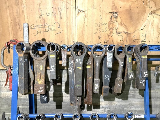 LOT WITH SLUG WRENCHES 1 1/2" UP TO 4 3/8" AND (2) LARGE C CLAMPS